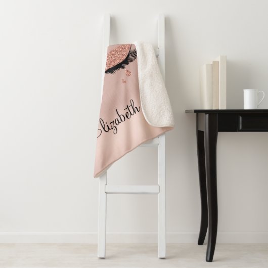 Roos roze goudas Drijvende glitter Sherpa Deken (In situ)