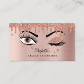 Roos roze goudas Drijvende glitter Visitekaartje (Voorkant)