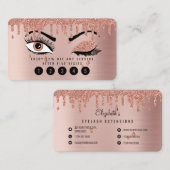 Roos roze goudas Glitter Loyalty Kaart Visitekaartje (Voorkant / Achterkant)