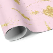 Roos Roze & Gouden Verpakking Papier Cadeauverpakk (Rol Hoek)