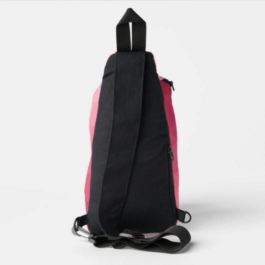 Roos roze gradiënt geometrisch maaspatroon sling bag (Achterkant)