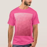 Roos roze gradiënt geometrisch maaspatroon t-shirt<br><div class="desc">Elegant modern geometrisch t-shirt voor iedereen. Roos roze magenta gradiënt geometrische mesh patroon heldere driehoeken ombre. Driehoek geometrisch netwerk met ombre gradiënt ontwerp.</div>