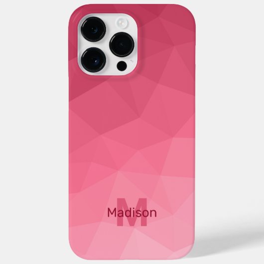 Roos roze gradiënt Geometrische maanpatronen Monog Case-Mate iPhone Case (Achterkant)