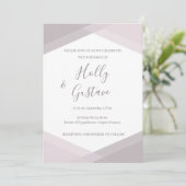 Roos Roze grijze witte hexagon moderne chic Weddin Kaart (Staand voorkant)