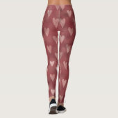 Roos roze grote lieve harten leggings (Achterkant)