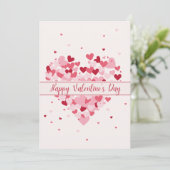 Roos Roze Happy Valentijnsdag Kaart (Staand voorkant)