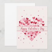 Roos Roze Happy Valentijnsdag Kaart (Voorkant / Achterkant)