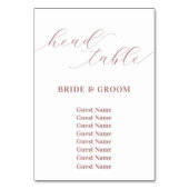 Roos Roze Hoofd Tafel Bruiloft Zitting Grafiek Kaart (Achterkant)