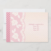 Roos Roze, Ivory Floral Lace Vrijgezellenfeest Inv Kaart (Achterkant)