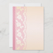 Roos Roze, Ivory Floral Lace Vrijgezellenfeest Inv Kaart (Achterkant)