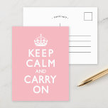 Roos Roze kalm houden en doorgaan Briefkaart<br><div class="desc">Roos Roze kalm houden en doorgaan</div>