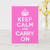 Roos Roze kalm houden en doorgaan Kaart (Gele Bloem)