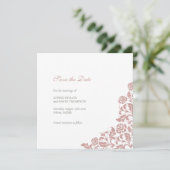  Roos Roze kant plein huwelijk Save The Date (Staand voorkant)