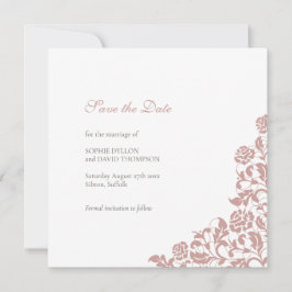 Roos Roze kant plein huwelijk Save The Date