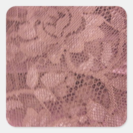 Roos Roze kant Vierkante Sticker (Voorkant)