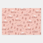 Roos Roze Kerstmis met flessenlamp Inpakpapier Vel (Voorkant 3)