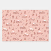 Roos Roze Kerstmis met flessenlamp Inpakpapier Vel (Voorkant 2)