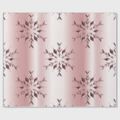 Roos Roze kerstsnowflakes Cadeaupapier (Vlak)