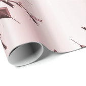 Roos Roze kerstsnowflakes Cadeaupapier (Rol Hoek)