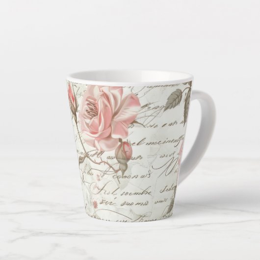 Roos Roze Koffie Mok (Rechterhoek)