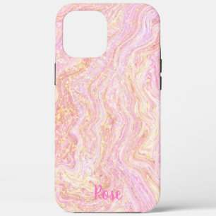 Roos Roze kwartsmarmer en goud Case-Mate iPhone Case