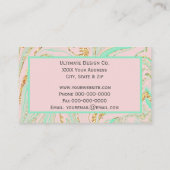 Roos Roze kwartsmarmer en goud Visitekaartje (Achterkant)