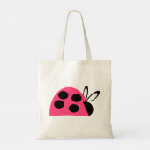  Roos Roze Ladybugs Gepersonaliseerde Canvas tas (Achterkant)