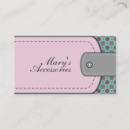 Roos roze lederen look en patroongrijs, blauwgroen visitekaartje