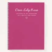 Roos roze letters naar het Notitieboek Mijn dochte (Voorkant)