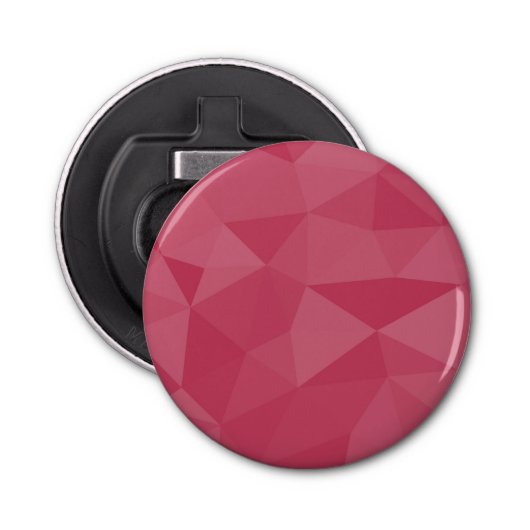 Roos roze licht geometrisch maaspatroon button flesopener (Voorkant)