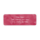 Roos roze licht geometrisch maaspatroon etiket (Voorkant)