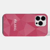 Roos roze licht geometrisch mesh patroon Aangepast iPhone Hoesje (Achterkant horizontaal)