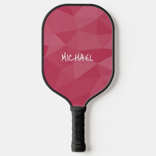 Roos roze licht geometrisch mesh patroon Aangepast Pickleball Paddle (Voorkant)