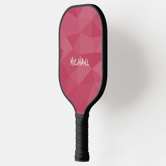 Roos roze licht geometrisch mesh patroon Aangepast Pickleball Paddle (Links)