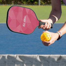 Roos roze licht geometrisch mesh patroon Aangepast Pickleball Paddle