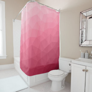Roos roze lichtgradiënt Geometrische maanpatroon Douchegordijn