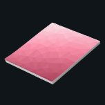 Roos roze lichtgradiënt Geometrische maanpatroon Notitieblok<br><div class="desc">Kleur van het jaar. Magenta roze ombre het geometrische netwerkpatroon van de gradiënt. Driehoek geometrische maas met licht donkerroze ombre gradiënt.</div>