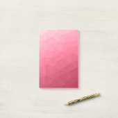 Roos roze lichtgradiënt Geometrische maanpatroon Post-it® Notes (Op bureau)