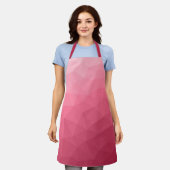 Roos roze lichtgradiënt Geometrische maanpatroon Schort (Gedragen)