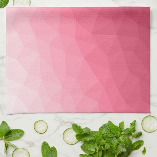 Roos roze lichtgradiënt Geometrische maanpatroon Theedoek (Gevouwen)