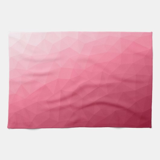 Roos roze lichtgradiënt Geometrische maanpatroon Theedoek (Horizontaal)