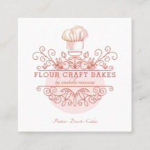 Roos Roze Lijst Bakery Baker's Logo Visitekaartje