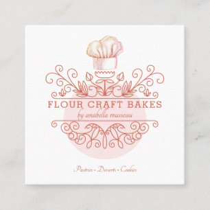 Roos Roze Lijst Bakery Baker's Logo Visitekaartje