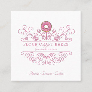 Roos Roze Lijst Bakery Baker's Logo Visitekaartje