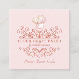 Roos Roze Lijst Bakery Baker's Logo Visitekaartje