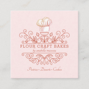 Roos Roze Lijst Bakery Baker's Logo Visitekaartje