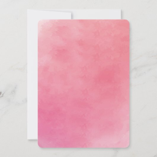 Roos roze lijst waterverf Bruiloft Kaart (Achterkant)