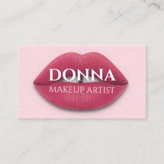 Roos Roze Lips QR Code Logo Makeup Artist Studio Visitekaartje