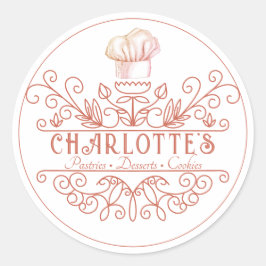 Roos Roze Logo Bakkerij Baker - Etiketten voor Log