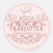 Roos Roze Logo Bakkerij Baker - Etiketten voor Log (Voorkant)